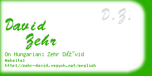 david zehr business card